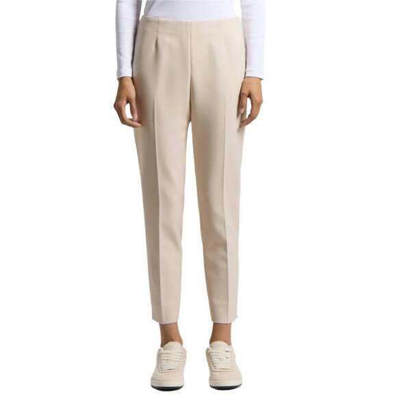 PESERICO Pants - NEW PESERICO double technical fabric cigarette trousers in opal white